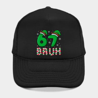 67 Bruh Christmas Elf Hat Candy Cane Hat