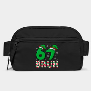 67 Bruh Christmas Elf Hat Candy Cane Bag