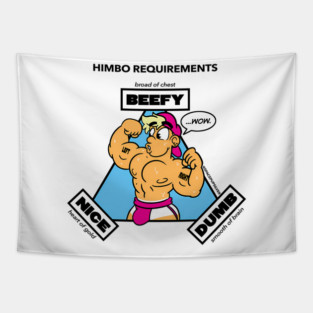 Himbo Requirements Gym Beely Nice Dumb Gay Beefcake meme Tapestry