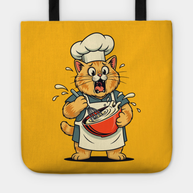 Furry Fiasco: Cat Chef Chaos Tote by enrynz