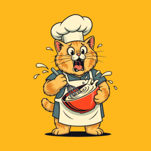 Furry Fiasco: Cat Chef Chaos T-Shirt