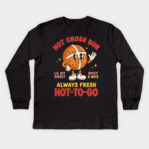 Sassy Hot Cross Bun Kids Long Sleeve T-Shirt by enrynz