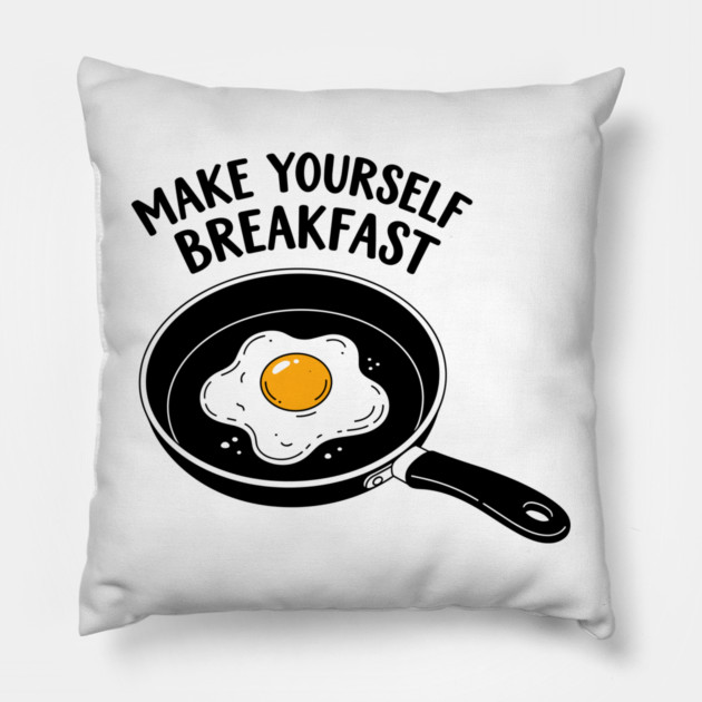 Egg-cellent Breakfast Humor Pillow by enrynz