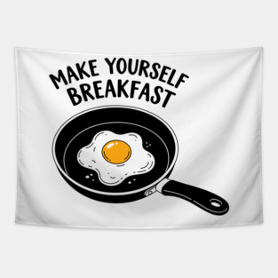 Egg-cellent Breakfast Humor Tapestry