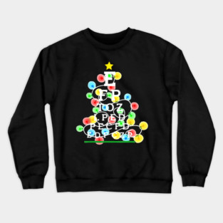 Snellen Eye Chart Christmas Tree Ophthalmology Holiday Design Crewneck Sweatshirt