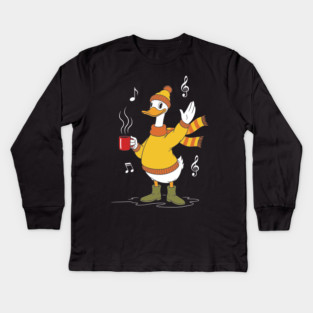Cozy Singing Duck Kids Long Sleeve T-Shirt