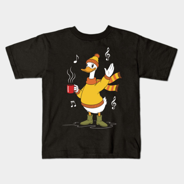 Cozy Singing Duck Kids T-Shirt by enrynz
