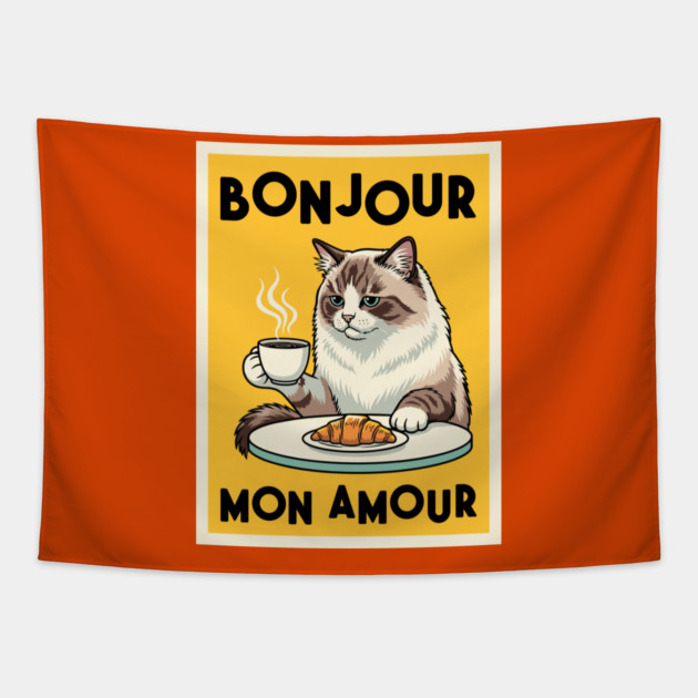 Bonjour Mon Amour Tapestry by enrynz