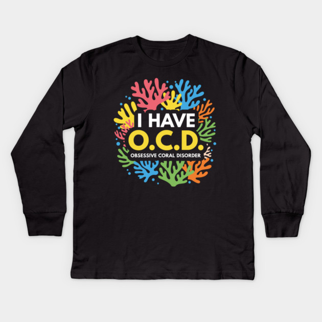 Obsessive Coral Disorder Kids Long Sleeve T-Shirt by enrynz