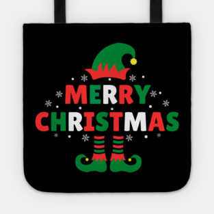 Merry Christmas Elf Hat And Legs Tote