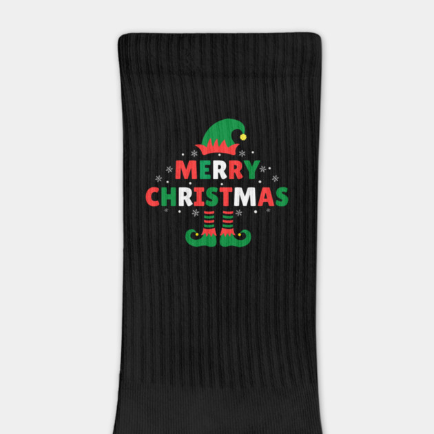 Merry Christmas Elf Hat And Legs by Creatifly Graphic Tees