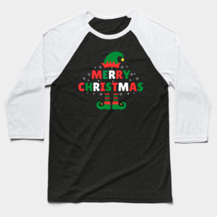 Merry Christmas Elf Hat And Legs Baseball T-Shirt