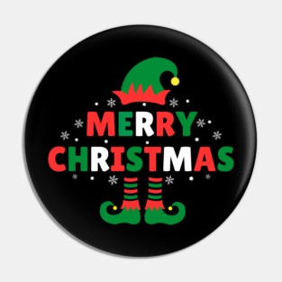 Merry Christmas Elf Hat And Legs Pin