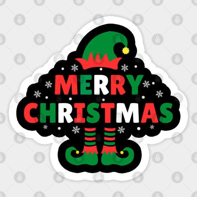 Merry Christmas Elf Hat And Legs Sticker by Creatifly Graphic Tees