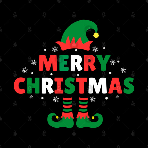 Merry Christmas Elf Hat And Legs by Creatifly Graphic Tees