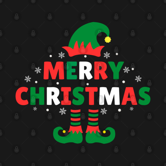 Merry Christmas Elf Hat And Legs by Creatifly Graphic Tees