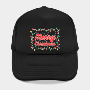 Festive Merry Christmas Lights and Snowflakes Hat
