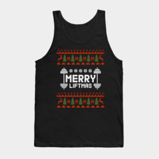 Merry Liftmas Ugly Sweater Christmas Gym Humor Tank Top