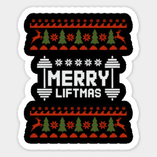Merry Liftmas Ugly Sweater Christmas Gym Humor Magnet