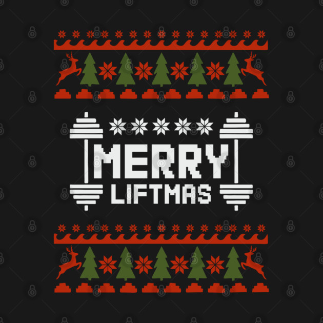 Merry Liftmas Ugly Sweater Christmas Gym Humor by Anticorporati