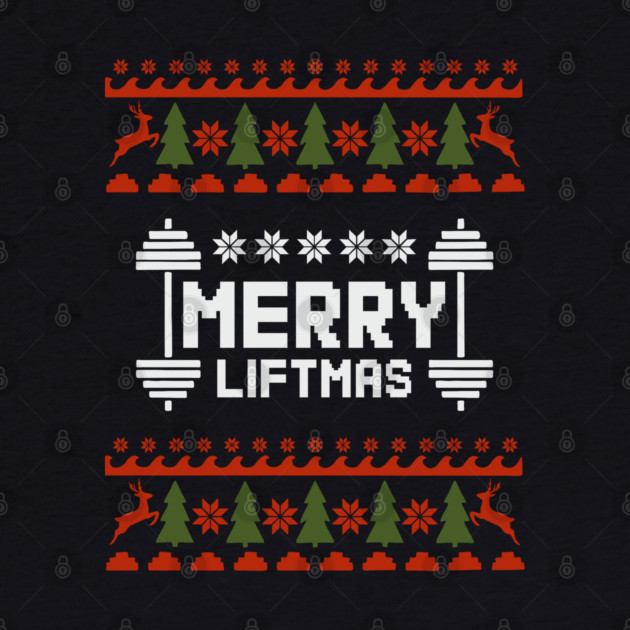 Merry Liftmas Ugly Sweater Christmas Gym Humor by Anticorporati