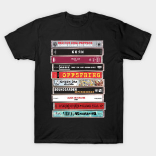 Stacked Cassettes - 90's Rock T-Shirt