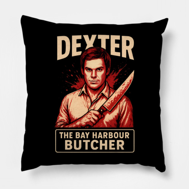 Dexter - The Bay Harbour Butcher Pillow by Demian Stipatio