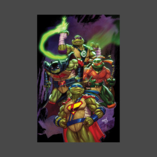 Reptile Superheroes with Background T-Shirt