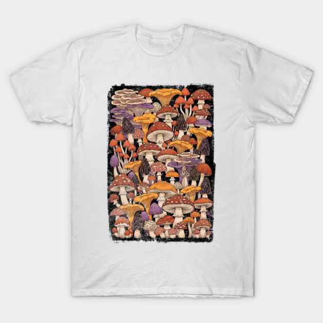 Magic Is Real Enchanted Mushroom Illustration T-Shirt by Designed By Marty