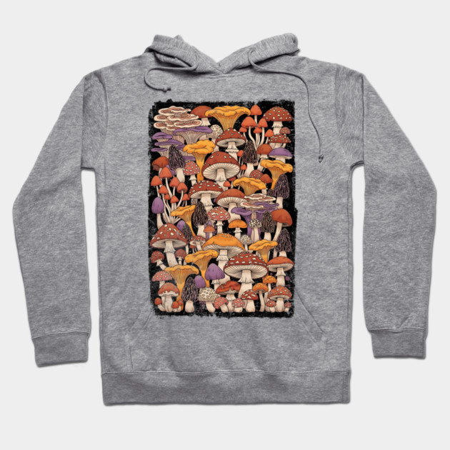 Magic Is Real Enchanted Mushroom Illustration Hoodie by Designed By Marty