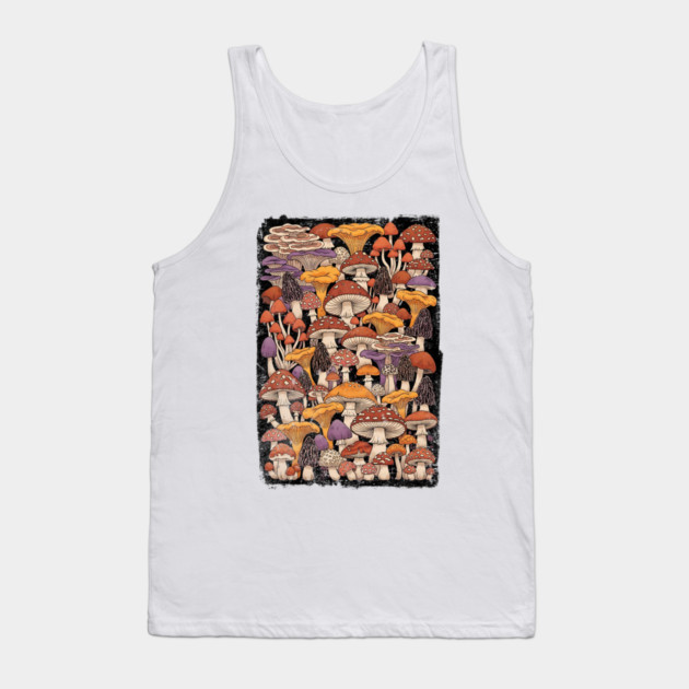 Magic Is Real Enchanted Mushroom Illustration Tank Top by Designed By Marty
