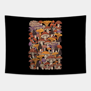 Magic Is Real Enchanted Mushroom Illustration Tapestry