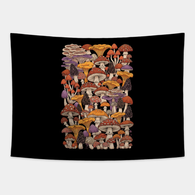 Magic Is Real Enchanted Mushroom Illustration Tapestry by Designed By Marty