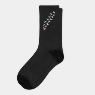 Migrating Origami Birds Minimalist Art Socks