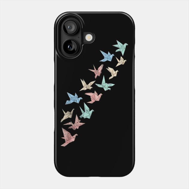 Migrating Origami Birds Minimalist Art Phone Case by Designed By Marty