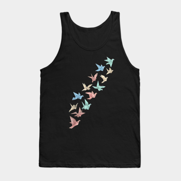 Migrating Origami Birds Minimalist Art Tank Top by Designed By Marty