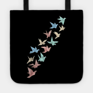 Migrating Origami Birds Minimalist Art Tote