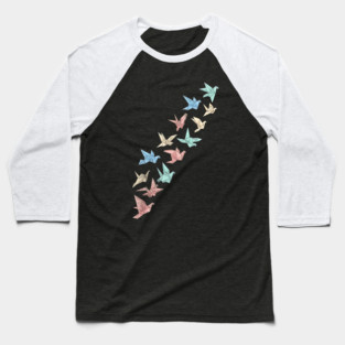 Migrating Origami Birds Minimalist Art Baseball T-Shirt