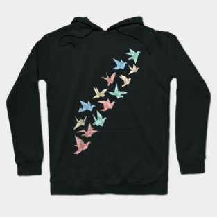 Migrating Origami Birds Minimalist Art Hoodie