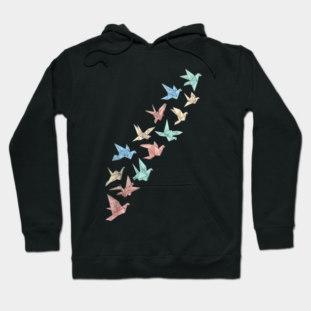 Migrating Origami Birds Minimalist Art Hoodie by Designed By Marty