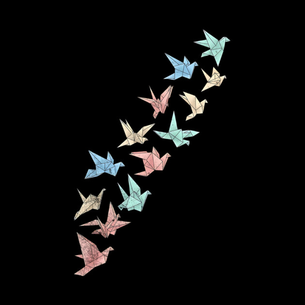 Migrating Origami Birds Minimalist Art by Designed By Marty