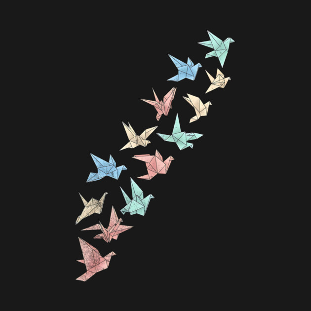 Migrating Origami Birds Minimalist Art by Designed By Marty