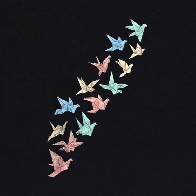 Migrating Origami Birds Minimalist Art by Designed By Marty