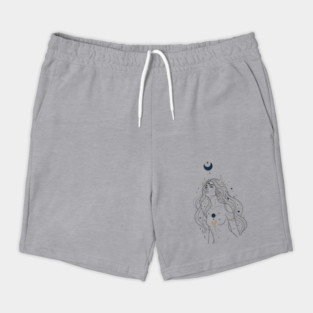 Ad Astra Celestial Goddess Line Art Shorts