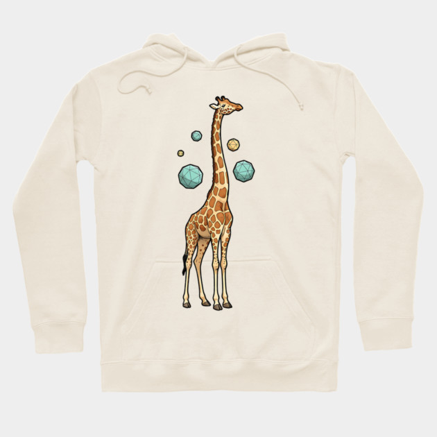 Cosmic Giraffe Geometric Fantasy Art Hoodie by Designed By Marty