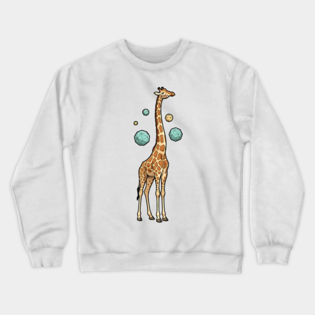 Cosmic Giraffe Geometric Fantasy Art Crewneck Sweatshirt by Designed By Marty
