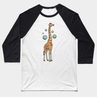 Cosmic Giraffe Geometric Fantasy Art Baseball T-Shirt