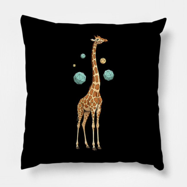 Cosmic Giraffe Geometric Fantasy Art Pillow by Designed By Marty