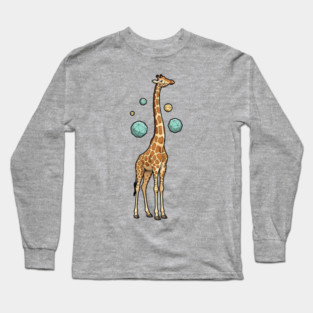 Cosmic Giraffe Geometric Fantasy Art Long Sleeve T-Shirt