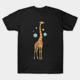 Cosmic Giraffe Geometric Fantasy Art T-Shirt